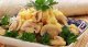 Рецепт праздничного салата. Салат из ветчины с картофелем и грибами.