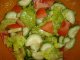 Рецепт праздничного салата. Салат из яблок и свежих помидоров.