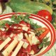 Рецепт праздничного салата. Салат из яблок, сыра и помидоров.