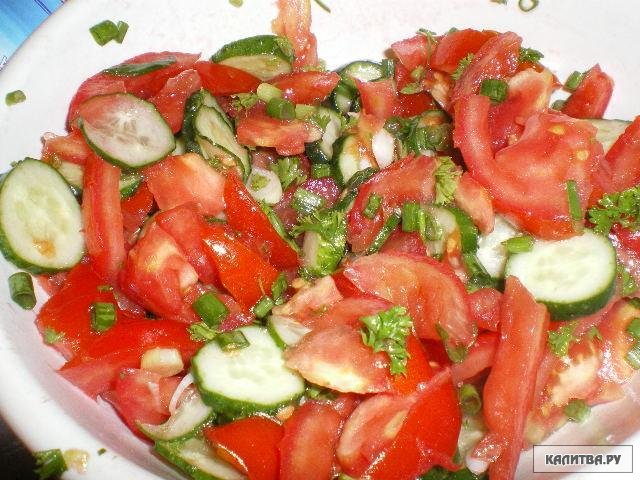 Рецепт салата огурцы и помидоры