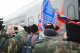 Казаки встречают свое знамя на вокзале. Фото калитва.ру