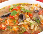 Рецепт говяжего супа с грибами и томатами