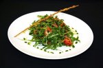Рецепт салата с блинчиком и слабосоленым лососем