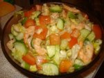Рецепт овощного салата с креветками