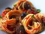 Рецепт спагетти в томатном соусе с мясными шариками