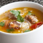 Рецепт: Куриный суп с рисом и сыром
