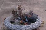 В чашу Вечного огня на Театральной площади Ростова горожане кидают мусор