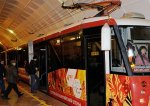 В Волгограде появился единственный трамвай с символикой Олимпийских игр.
