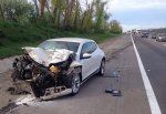 Женщина на Volkswagen Scirocco врезалась в КАМАЗ на трассе М4 рядом с г. Шахты, пострадал ребенок