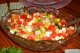 Рецепт праздничного салата. Салат из сладкого перца, яблок и спаржи с рисом.