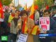 Испанцы протестуют против сепаратистской группировки ЭТА.