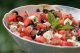 Рецепт праздничного салата. Салат из слив, дыни и арбуза.