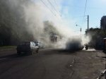 В Ростове на проспекте Стачки загорелся автобус
