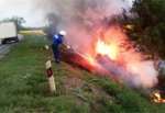 ВАЗ-2109 «улетел» в кювет и сгорел в «заколдованном» месте рядом с трассой М4