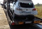 Столкнулись 2 фуры и автовоз с иномарками Volkswagen на трассе М-4 в 30 км от г. Шахты