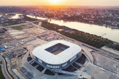 Фасад стадиона «Ростов-Арена» завершен наполовину