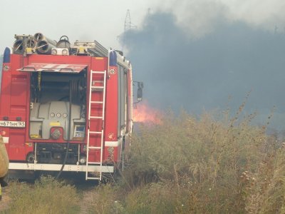 Под Ростовом всю ночь тушили пожар на площади 8 гектаров