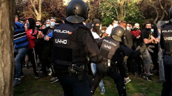 В Мадриде начались столкновения между полицией и левыми радикалами
