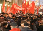 Праздничная демонстрация коммунистов уместилась на тротуаре
