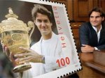 В Швейцарии выпущена почтовая марка с изображением Федерера