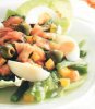 Рецепт. Раздельное питание. Разноцветный салат с лососем.